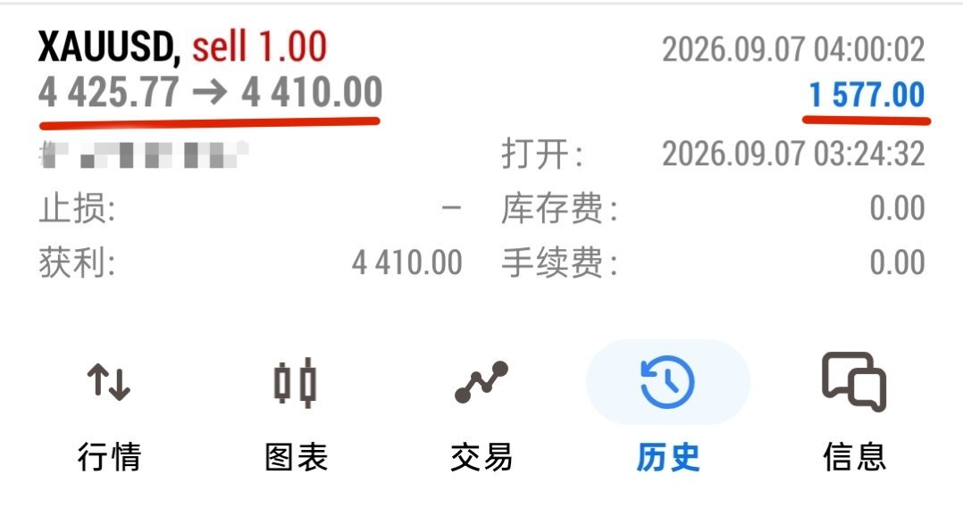 黄金[超话] 【金小仙-韩信】9/7号黄金第一单：收15.77點，1570油！黄