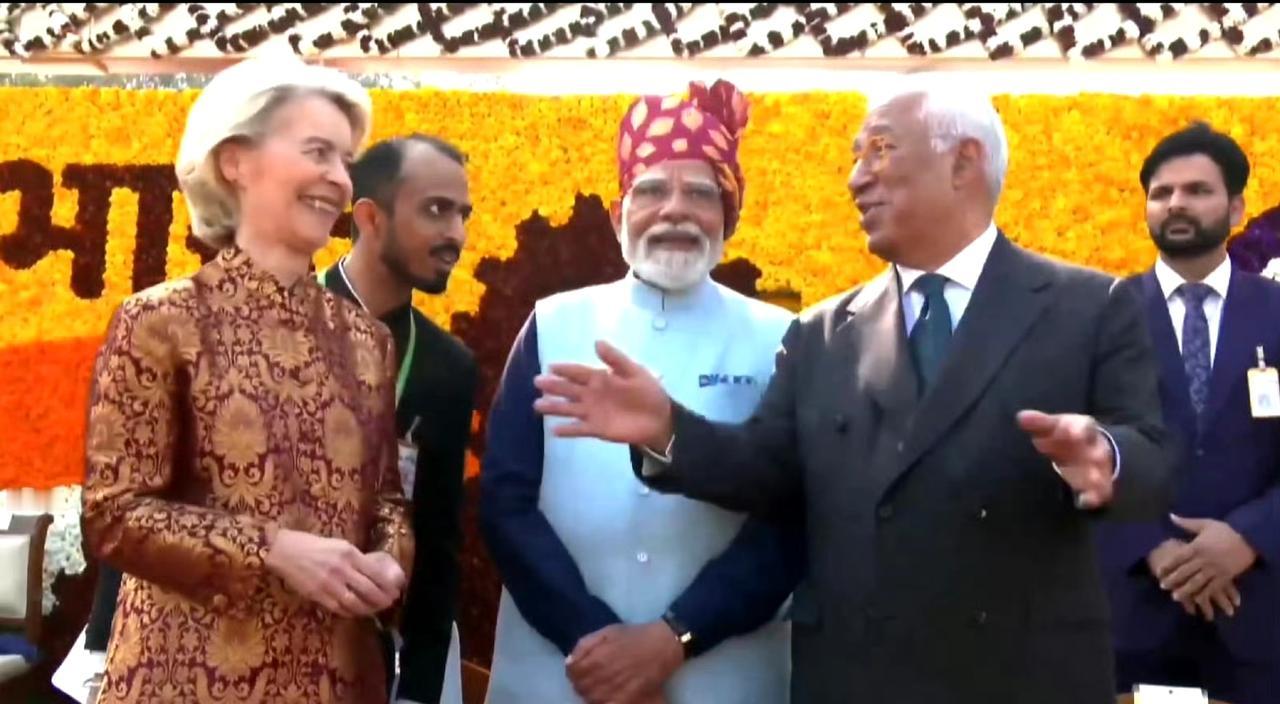 印度共和日阅兵，欧理会主席和欧委会主席出席。 ​​