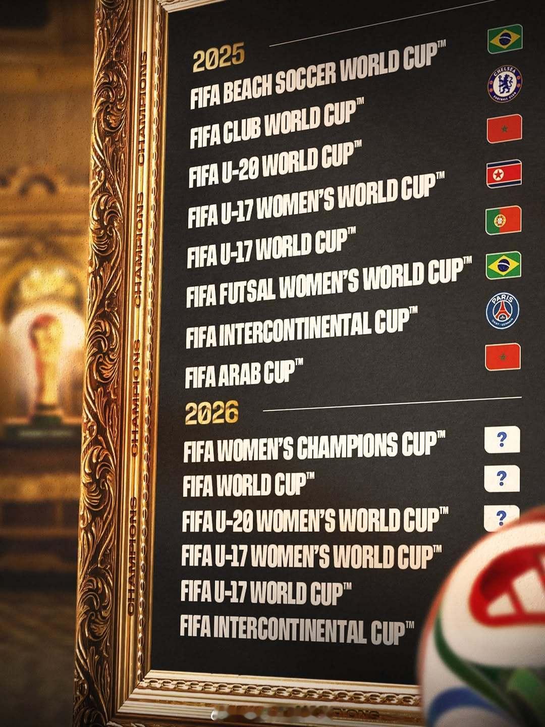 2025➡️2026六大冠军共同构成未来图景🏆国际足联赛事马不停蹄奔向下一站 