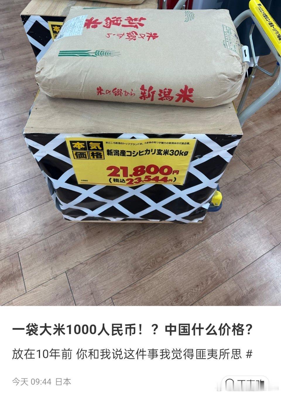 🔻日本现在一袋大米1000元了？海外新鲜事