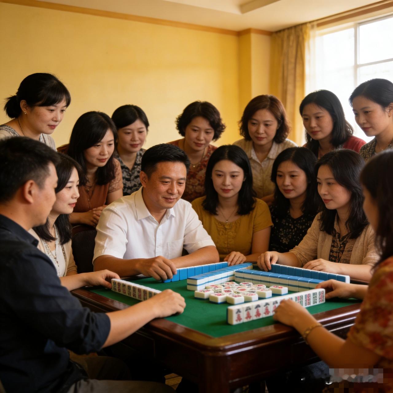 一桌9人就他一个男的，整天泡在女人堆里，这样真的好吗？
        今天中午