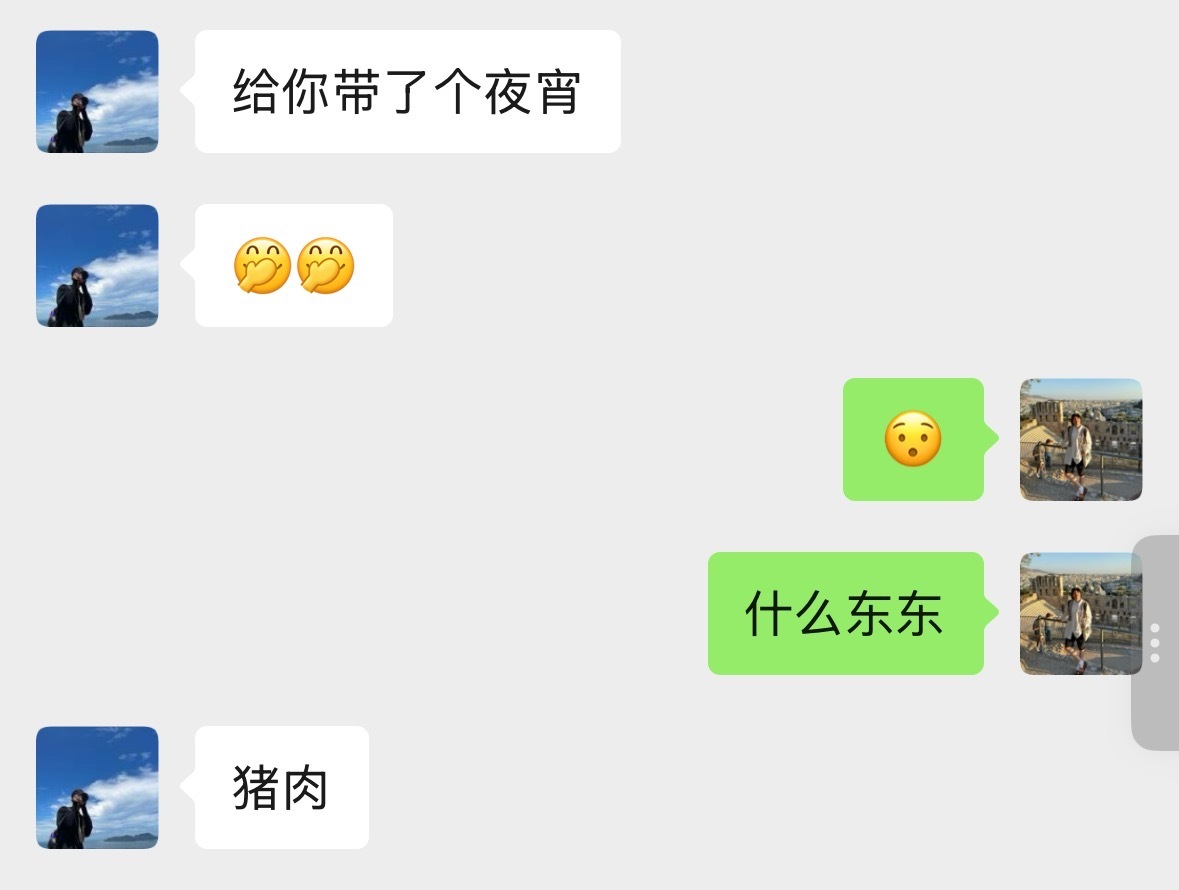 晚上被朋友叫下楼，怀民亦未寝，带来一盒猪肉两束花。 ​​​