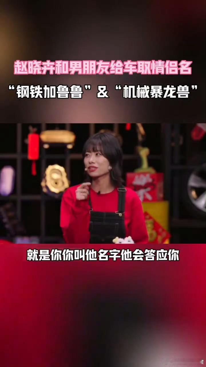 赵晓卉的车叫钢铁加鲁鲁  赵晓卉和男朋友给车取情侣名  赵晓卉和男朋友把车名玩出