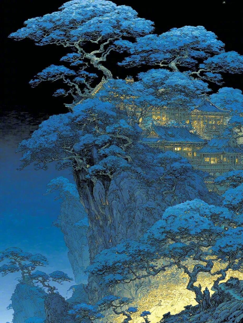 幽蓝幻境｜树心聚落，年轮屋舍。 