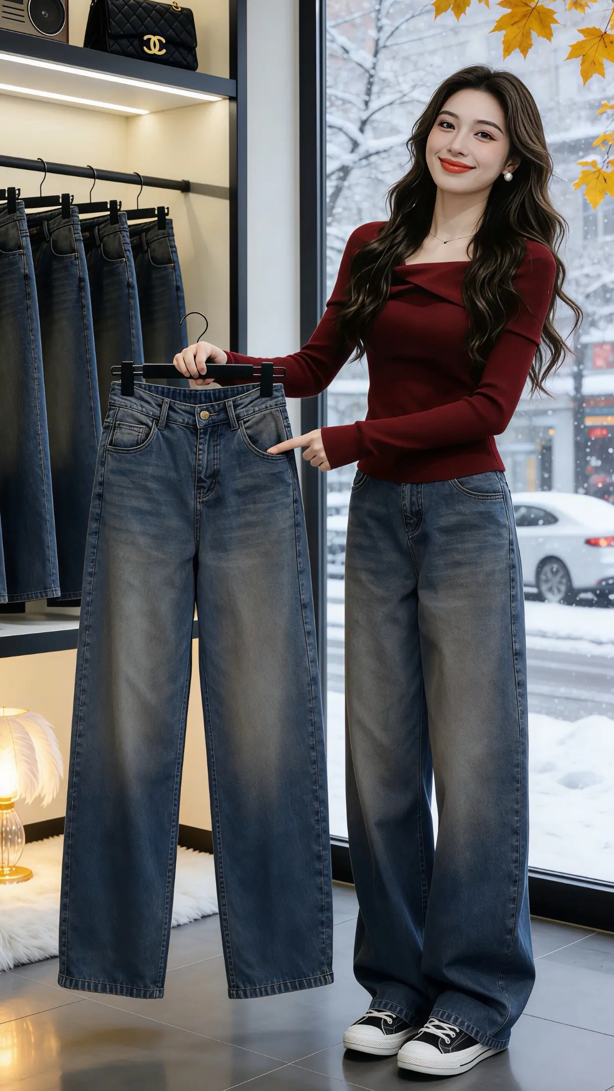 穿出你的时尚你的感觉 春款上新 通勤搭配 过年氛围提前搞起来了 牛仔裤