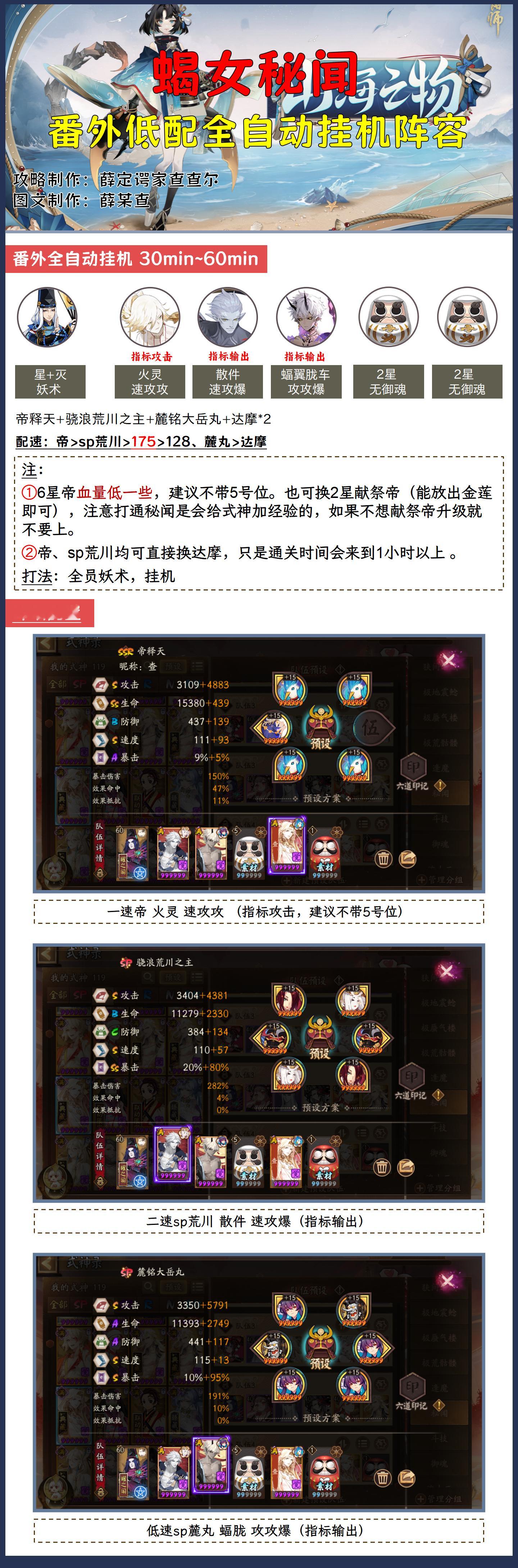 #阴阳师手游[超话]##超话创作官##游点热闹# 【蝎女秘闻】超低配全自动挂机过