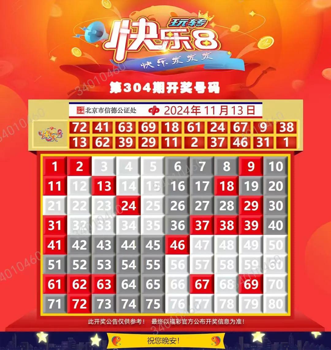 2024年11月13日  快乐8  开奖结果