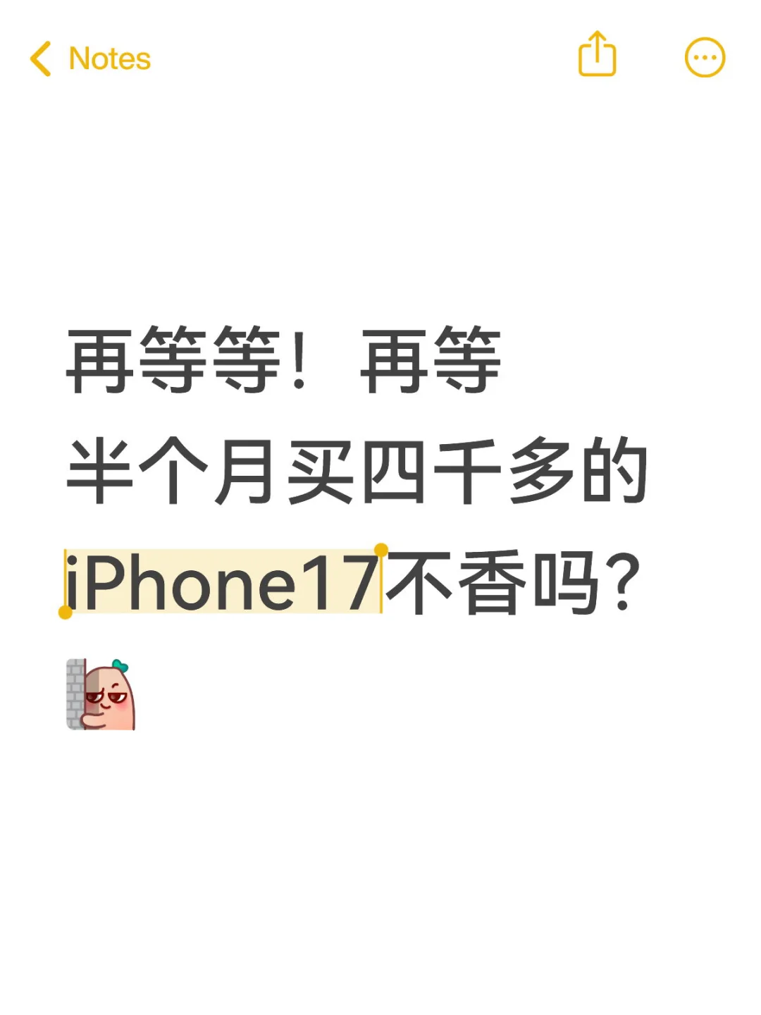 再等等！再等半个月四千多的iPhone17不香吗