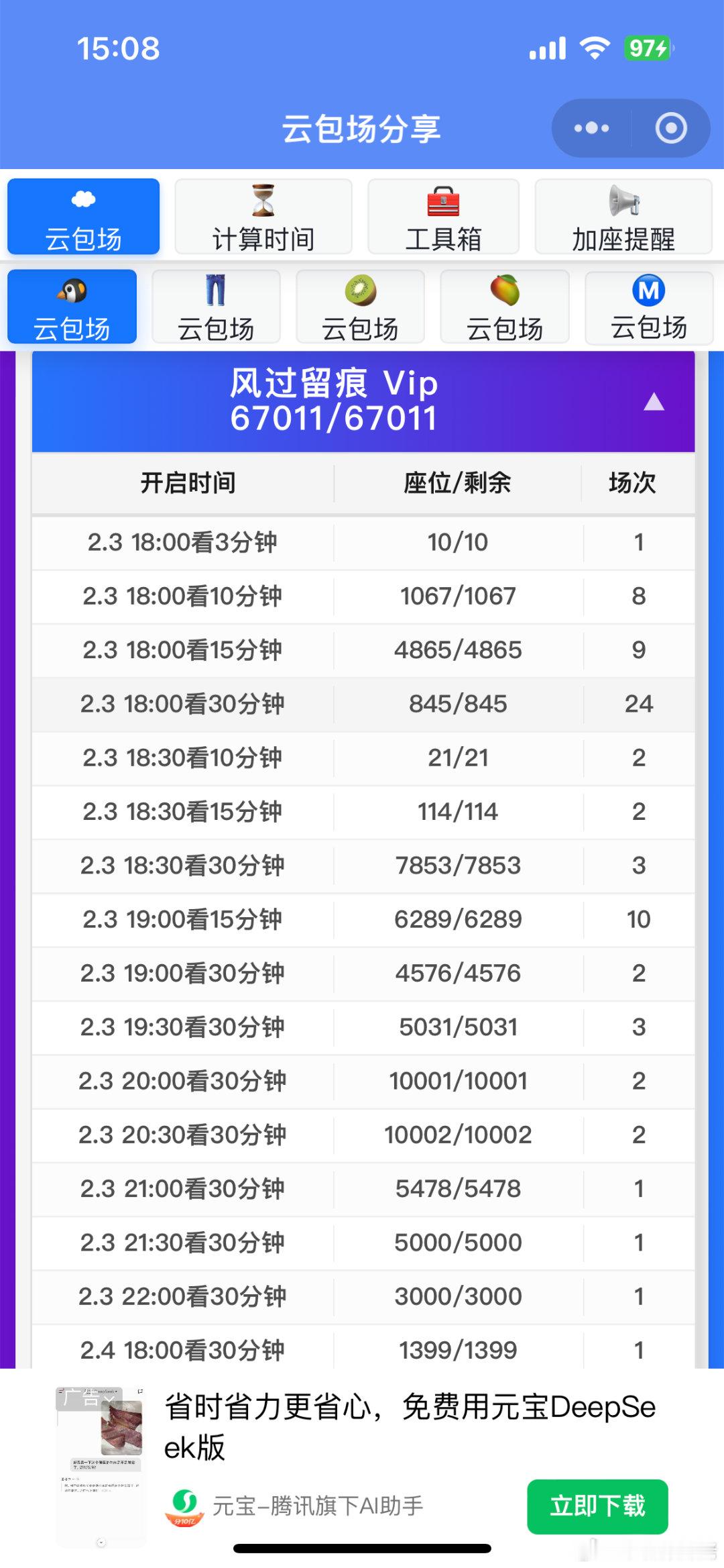 龚俊风过留痕腾讯云包场，目前已经10万+了 