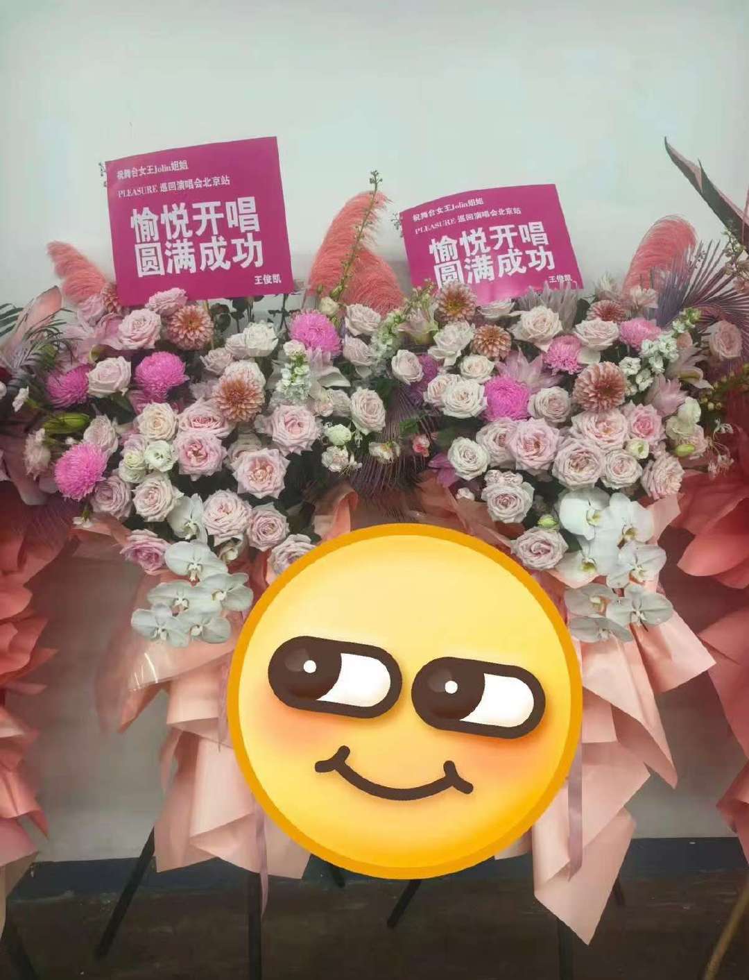 王俊凯送蔡依林演唱会花篮王俊凯给蔡依林演唱会送花蓝 哦莫！ 