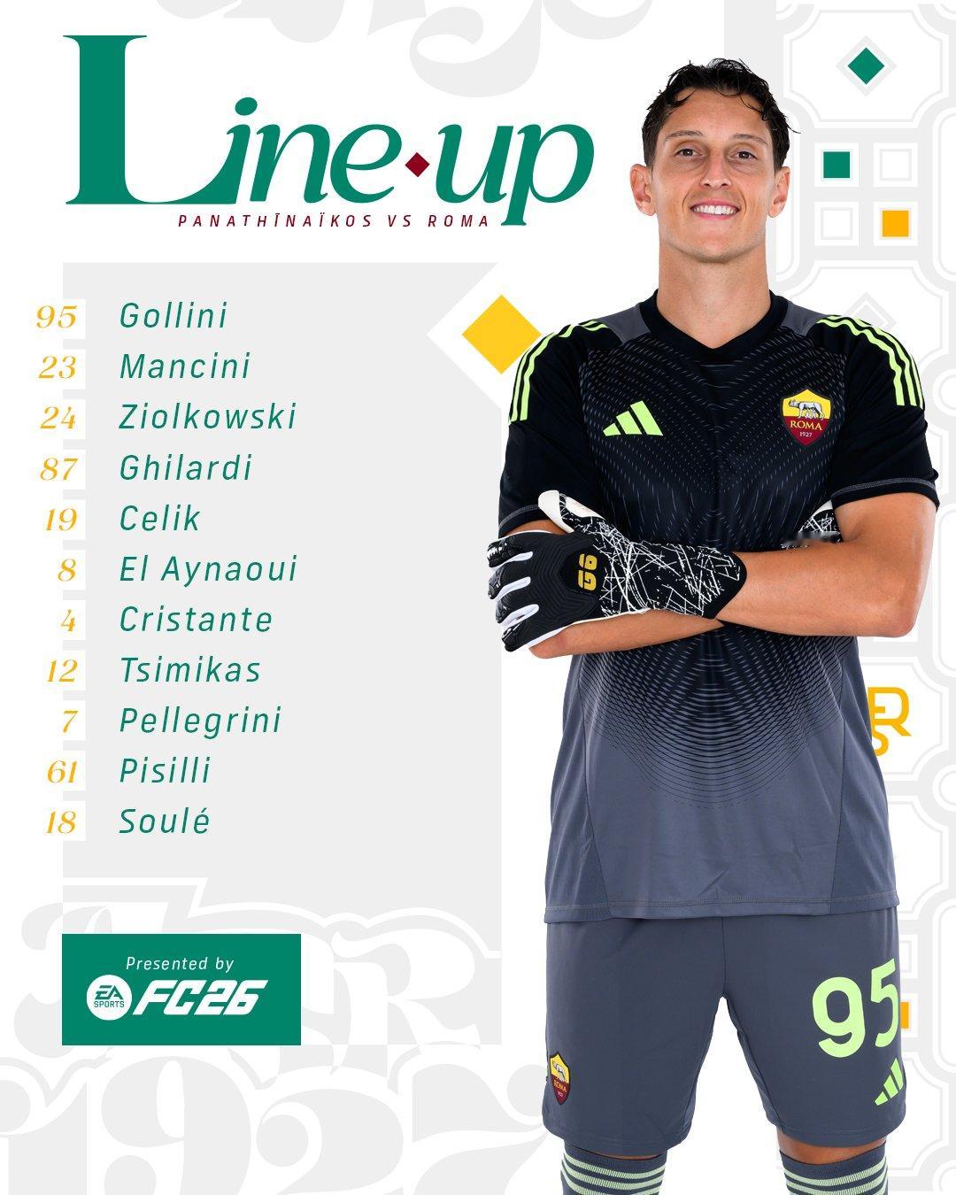 轮换幅度够大的，戈利尼都首秀了戈利尼 / 曼奇尼 齐奥尔科夫斯基 吉拉尔迪 / 