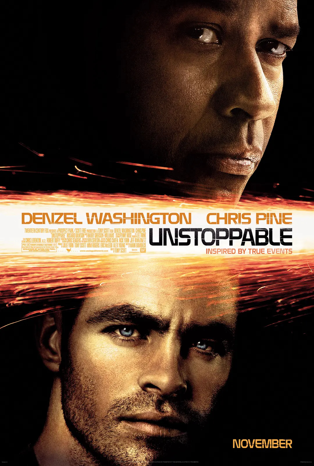 丹泽尔·华盛顿&克里斯·派恩，惊悚动作电影《危情时速》Unstoppable (