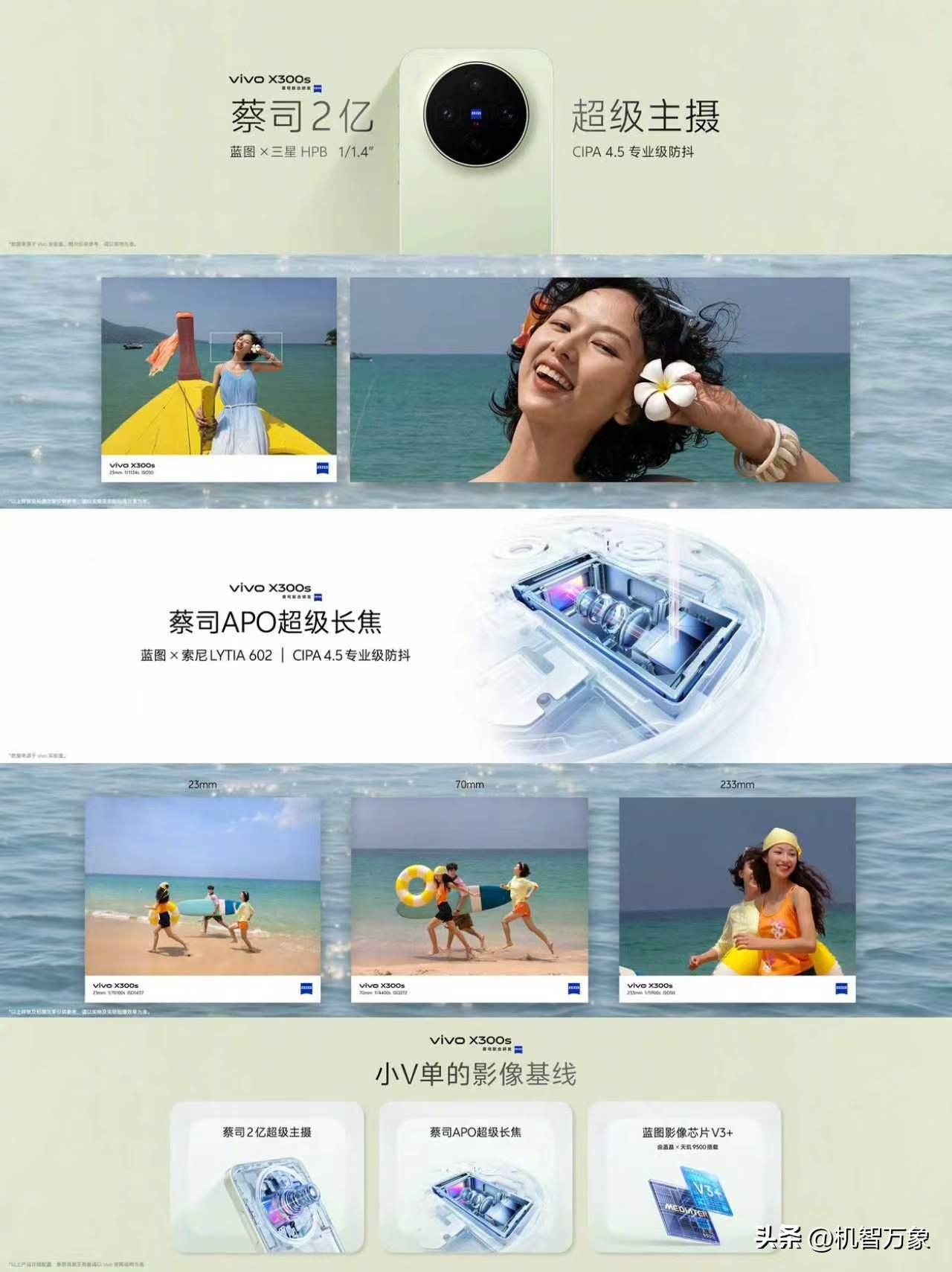 vivo X300s超能小V单影像：

实力硬件｜蔡司2亿超级主摄（1/1.4英