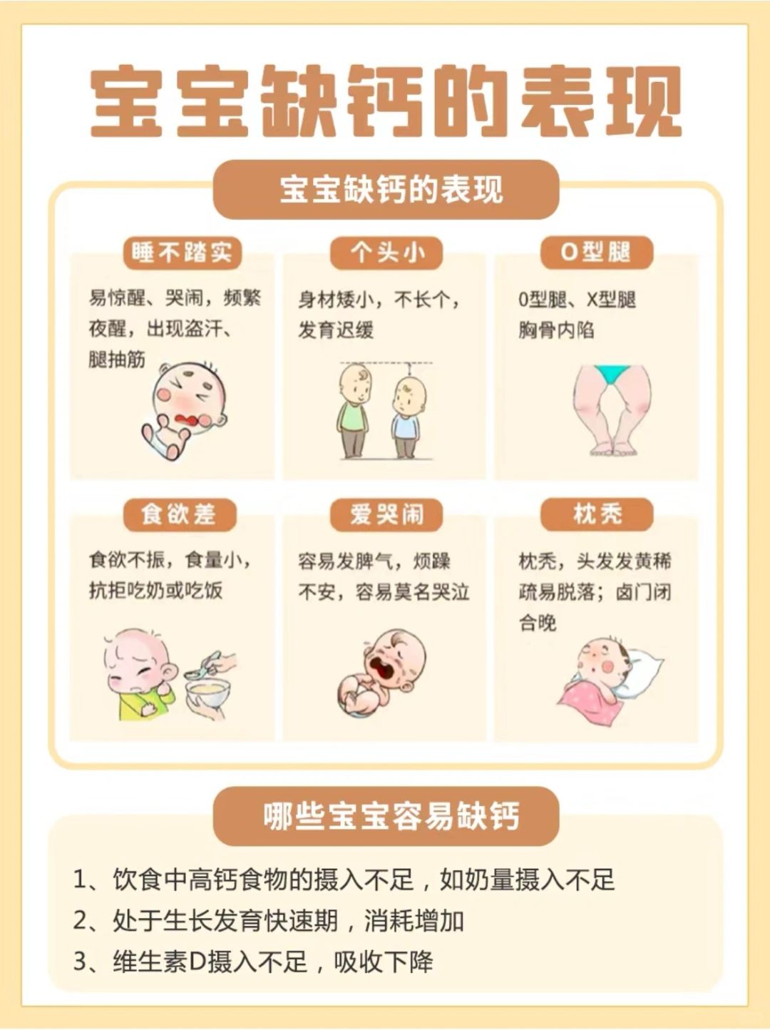 警惕宝宝缺钙‼️科学补钙让娃长高高