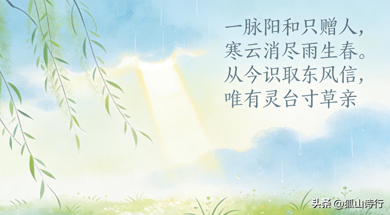七绝·择善  〔文｜狐山诗行〕

一脉阳和只赠人，寒云消尽雨生春。
从今识取东风