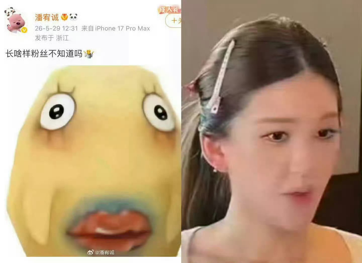 仅分享潘宥诚曾多次公开吐槽虞书欣