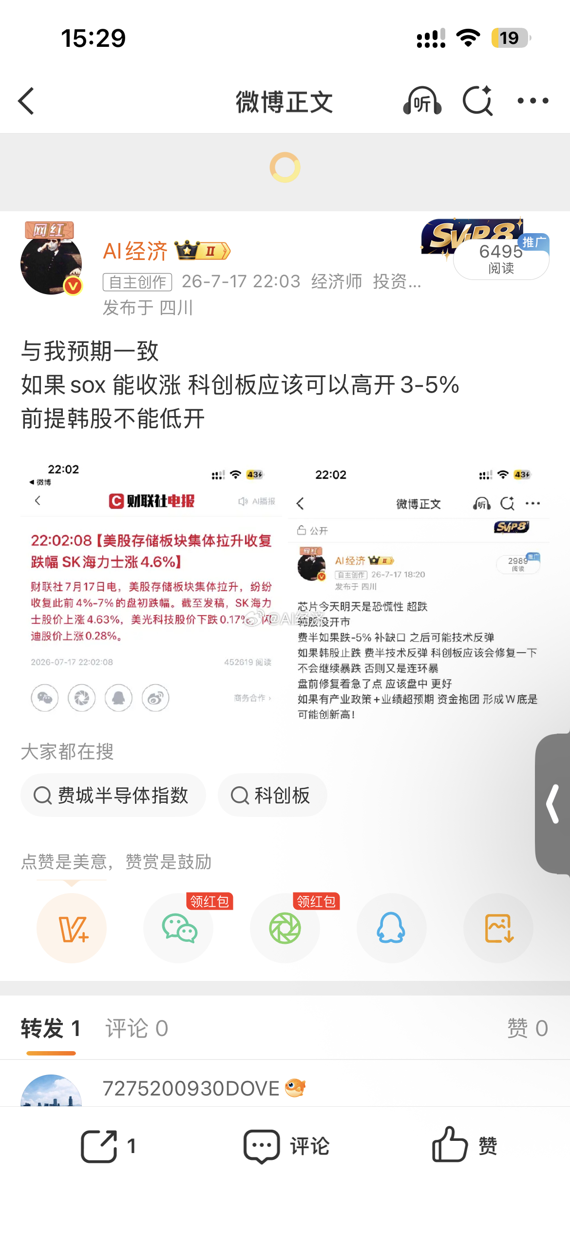 预料到了高开 没想到低走…… 图一预料到受到韩国市场影响  图二所以我们等韩国收