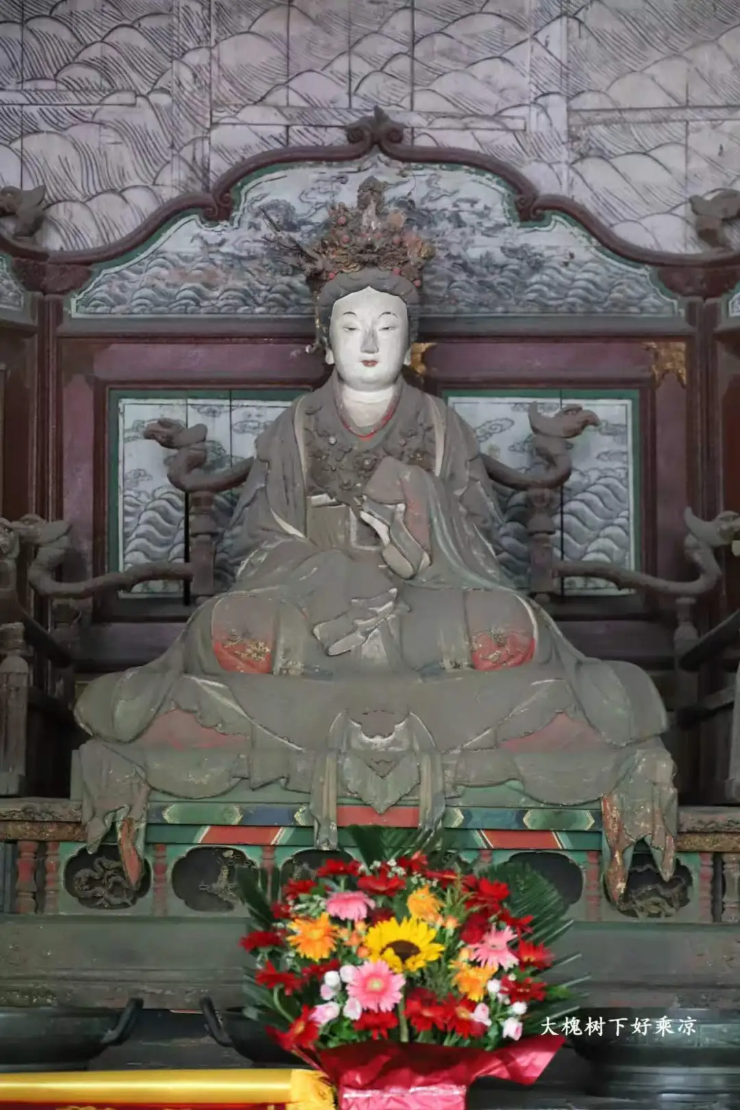 太原晋祠国宝级彩塑，圣母、侍女、传令官