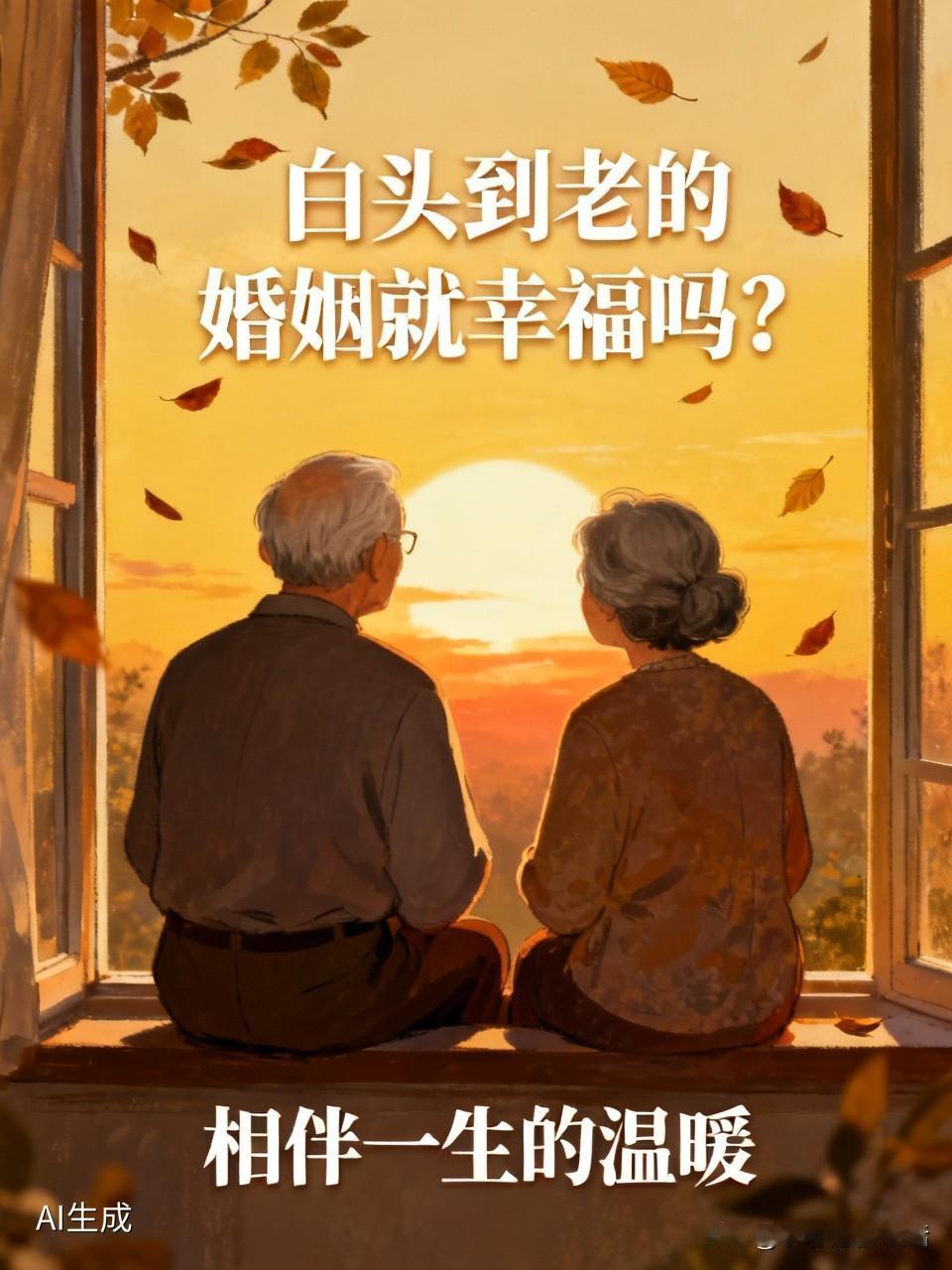 白头到老的婚姻就一定幸福吗？不见得。
      好多人以为夫妻相伴一辈子就是幸