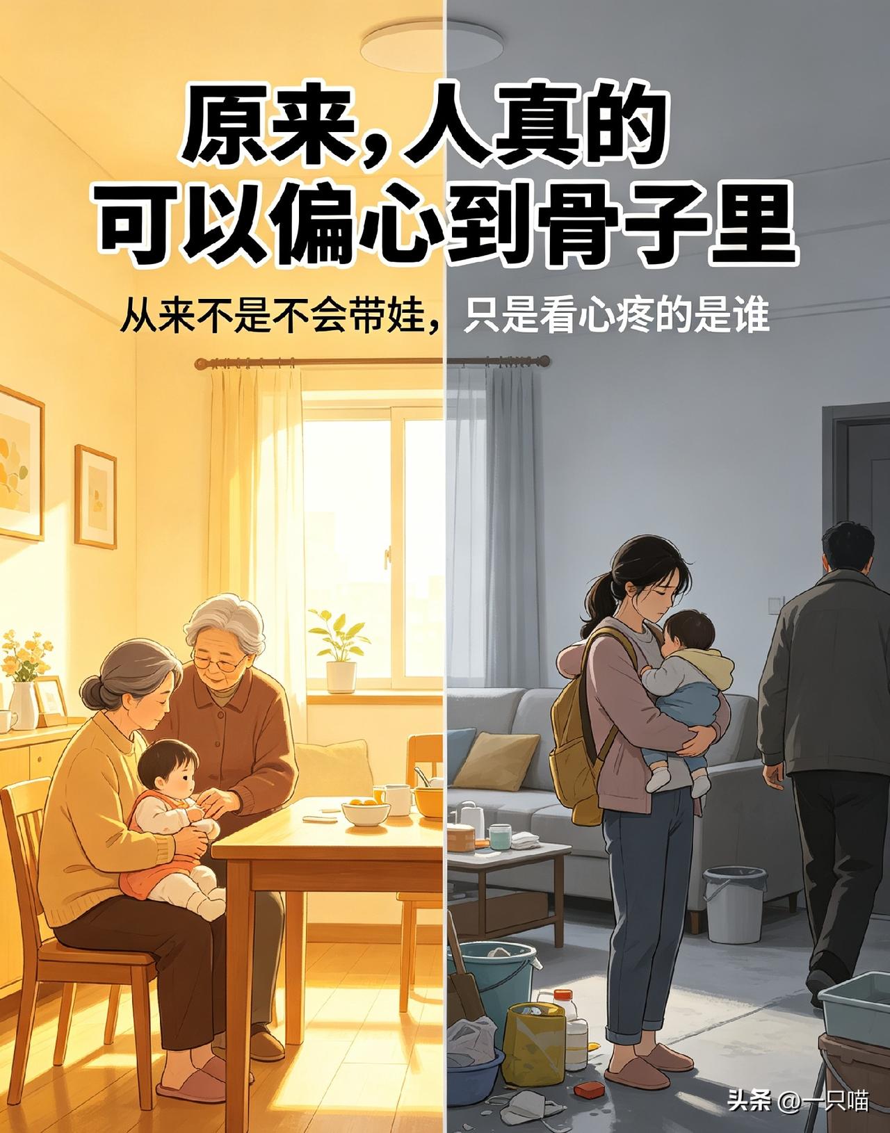原来，长辈的偏心，
真的是刻在骨子里的。
第一次被亲戚的偏心，
狠狠刺痛了眼睛。
