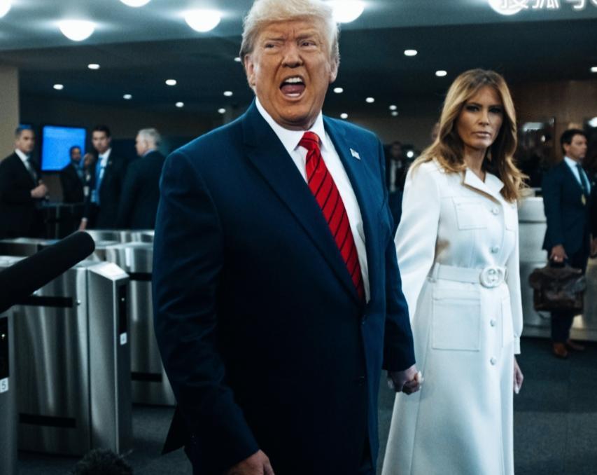 特朗普夸张的表情是什么意思呢？
特朗普这表情看起来是狰狞呢？还是在大声吆喝呢？