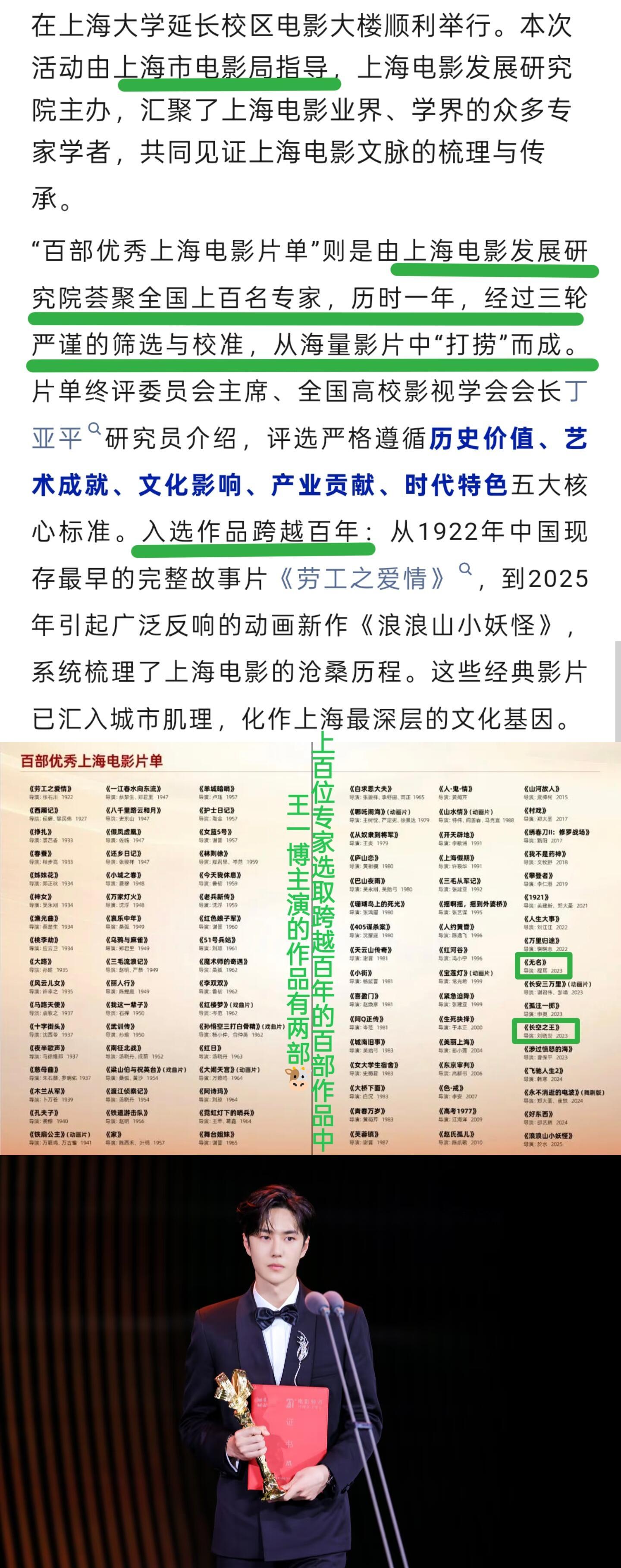 王一博  去年上海国际电影节海外宣传片用王一博电影无名镜头宣传。今年电影节直接展