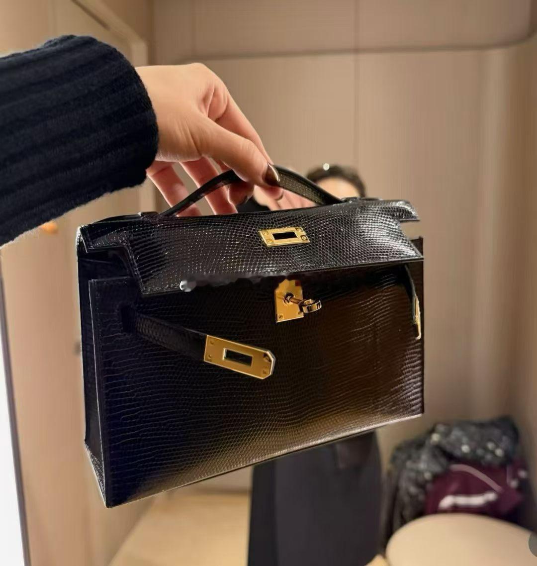Kelly pochette 蜥蜴🦎 黑金 ​​​
