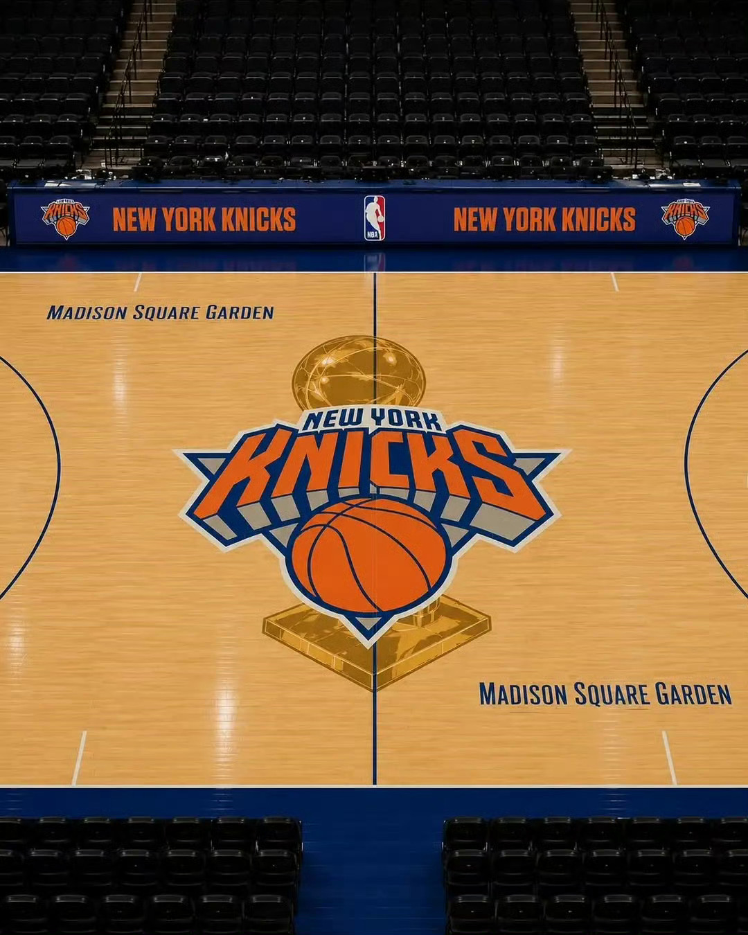 NBA总决赛中圈奥布莱恩杯地板正式回归，该设计自2009年总决赛湖人VS魔术之后