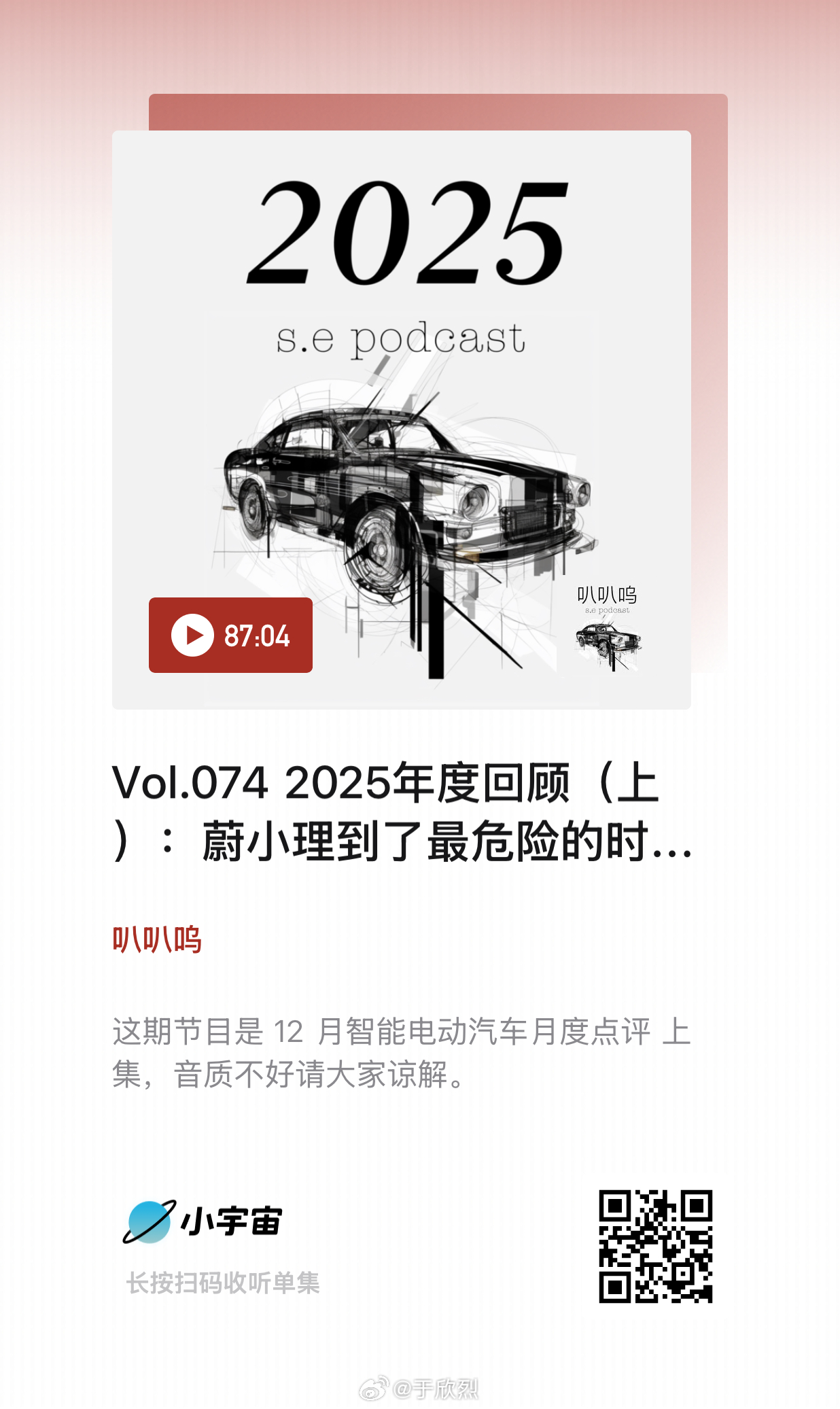 叭叭呜播客 Vol.074 2025年度回顾（上）：蔚小理到了最危险的时候？｜月