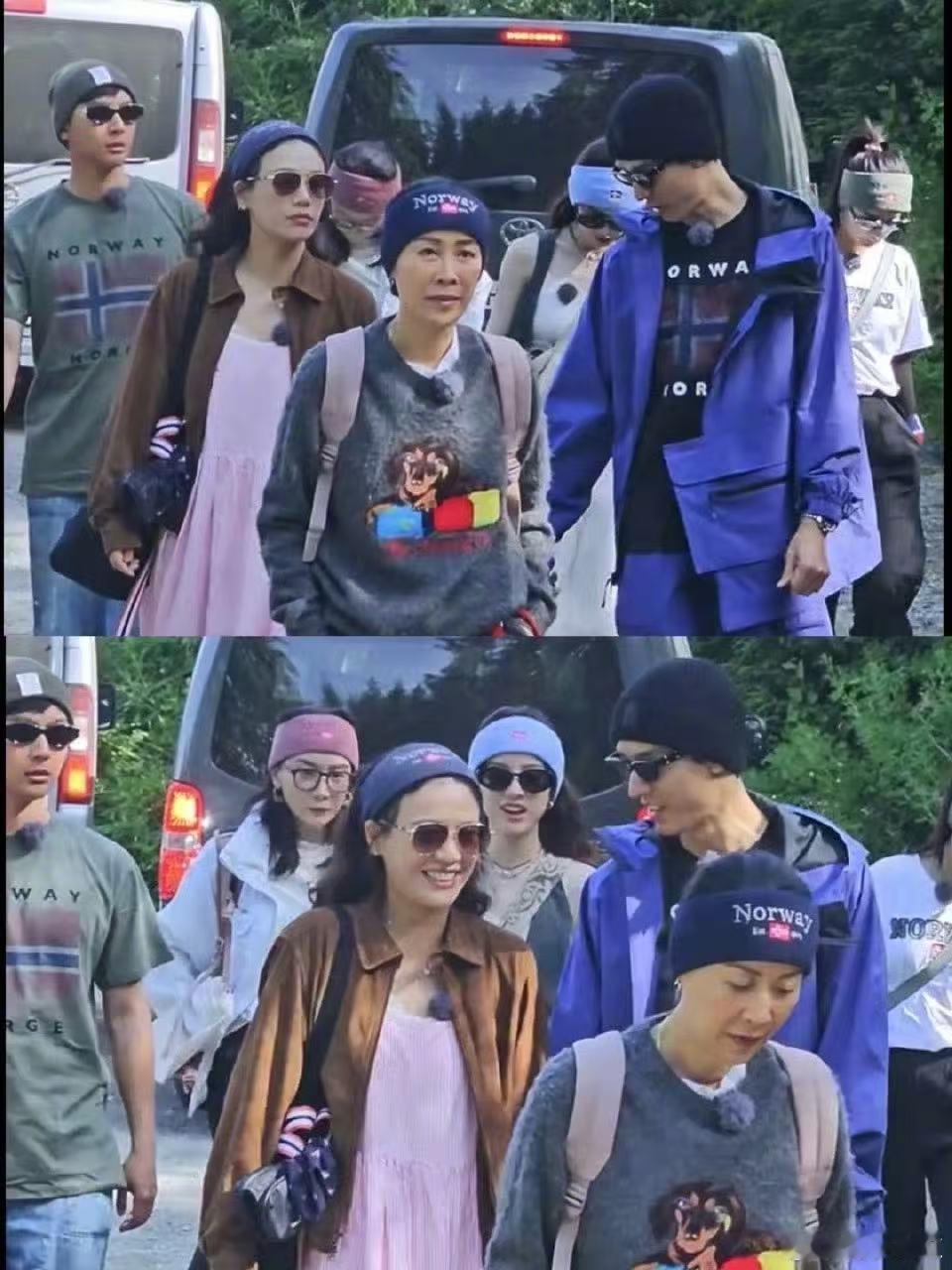 在挪威和花少隔桌吃饭花儿与少年家人们，挪威偶遇花少团的路透太绝了！自然又温馨的氛