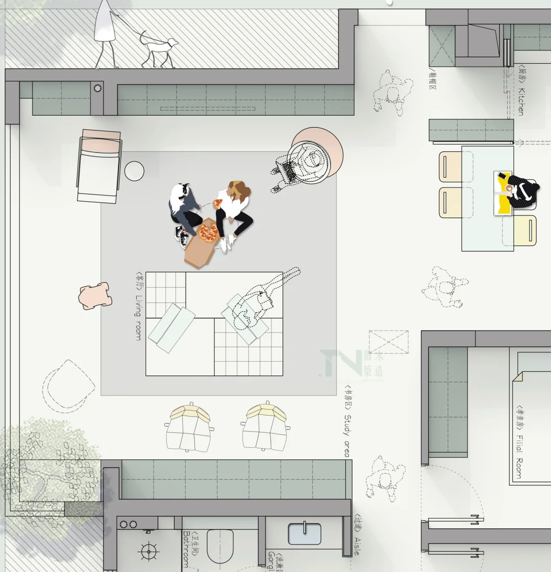 经典常见三居室–趣味动线改造/多版方案分享