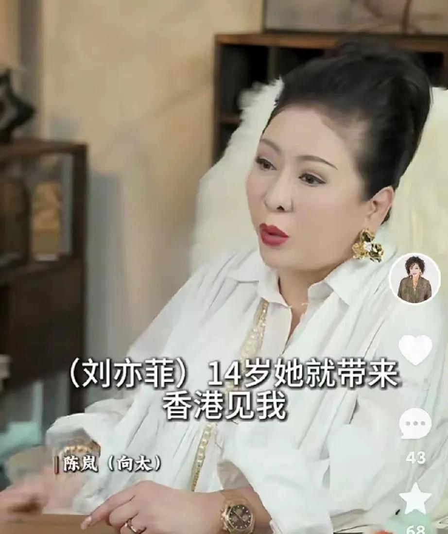 向太说：“刘亦菲14岁的时候，她的妈妈来找我，我看她不仅会弹钢琴，骑马，舞蹈。她