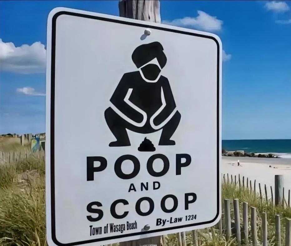 听说加拿大已经有很多类似于这样的牌子了，从发型看得出来，这是在提醒三哥。

目前