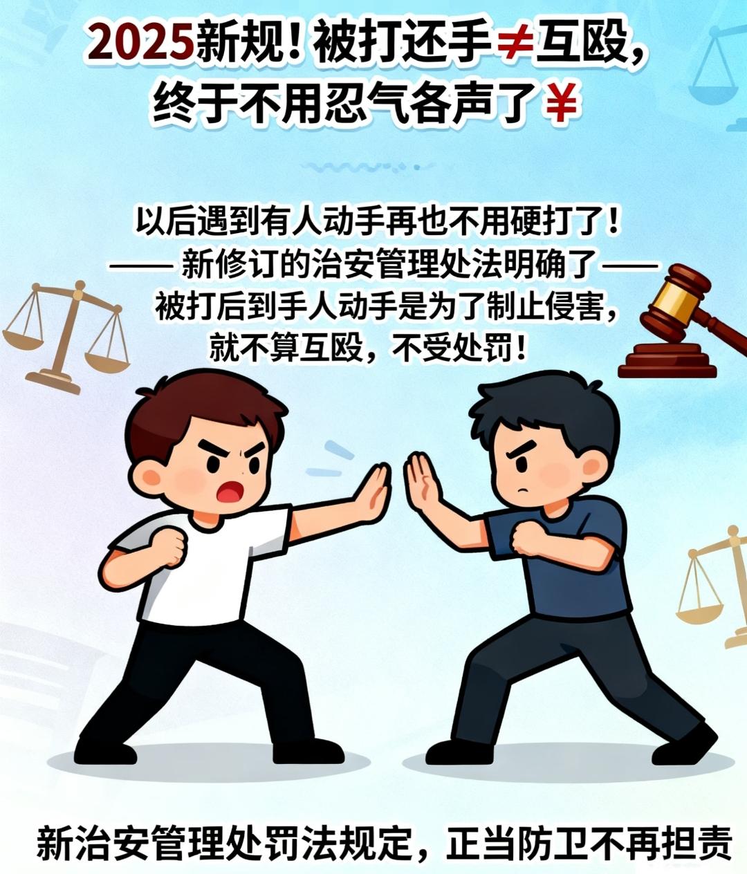 “两男子因琐事打架，先动手的被罚100元，还手的却被拘留3天！”法院：还手男子采