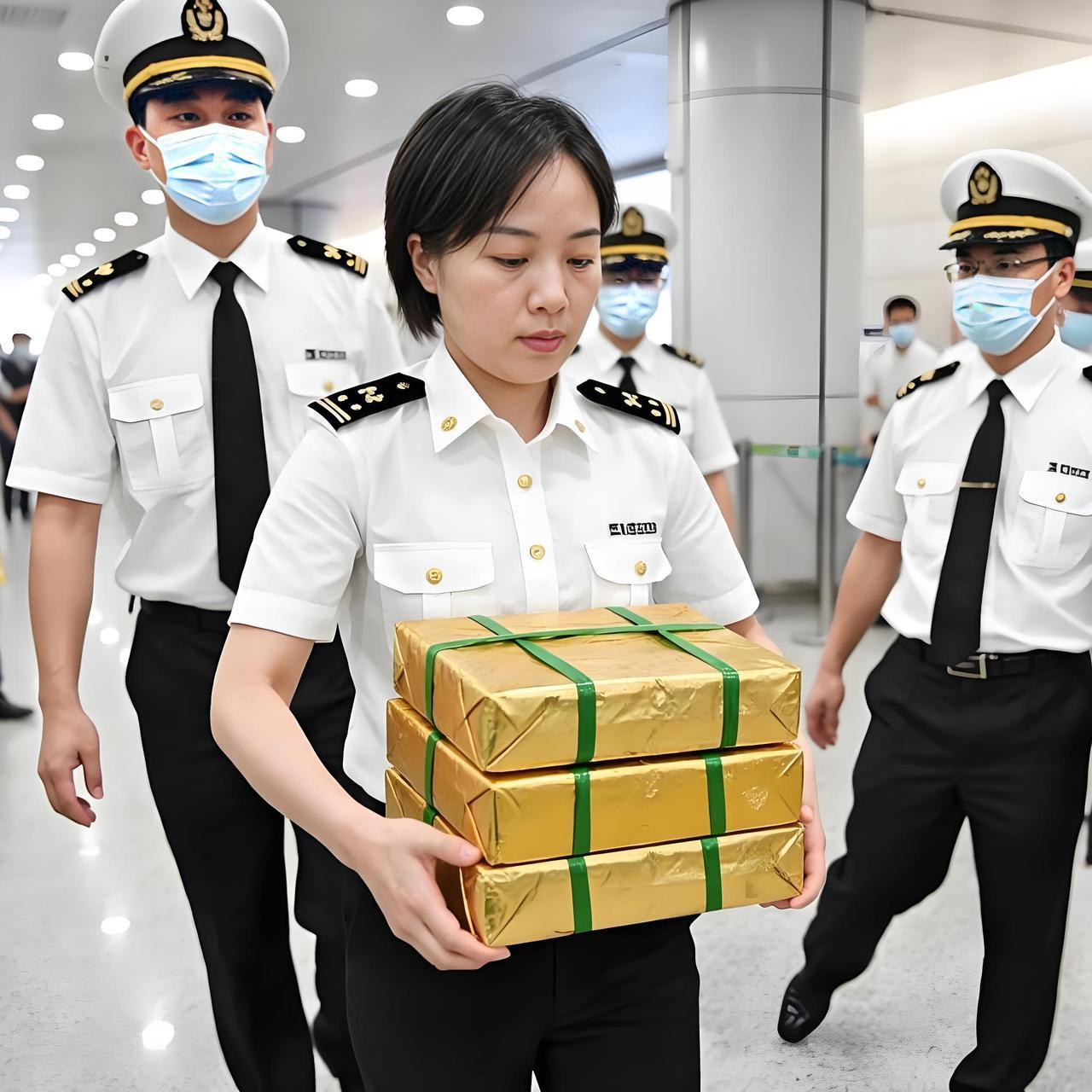 🔥离谱操作！女子竟把近700克黄金塞卫生巾里！😲
罗湖海关上演现实版“黄金藏