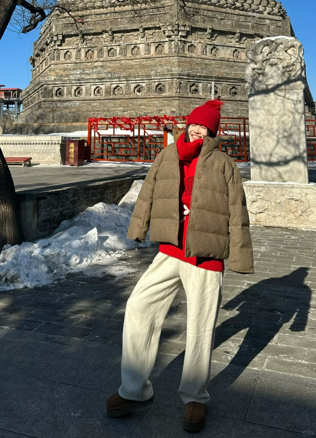 今天穿什么 我的棕咖羽绒服