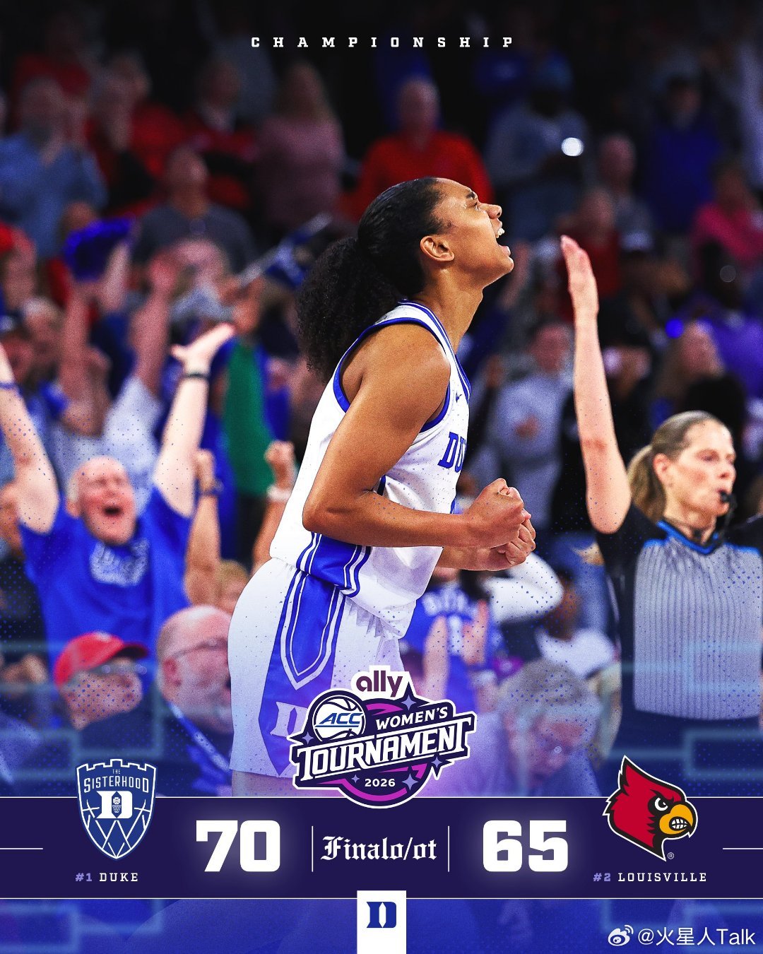 NCAA女篮 2025-2026赛季ACC联盟锦标赛决赛杜克大学加时击败路易维尔