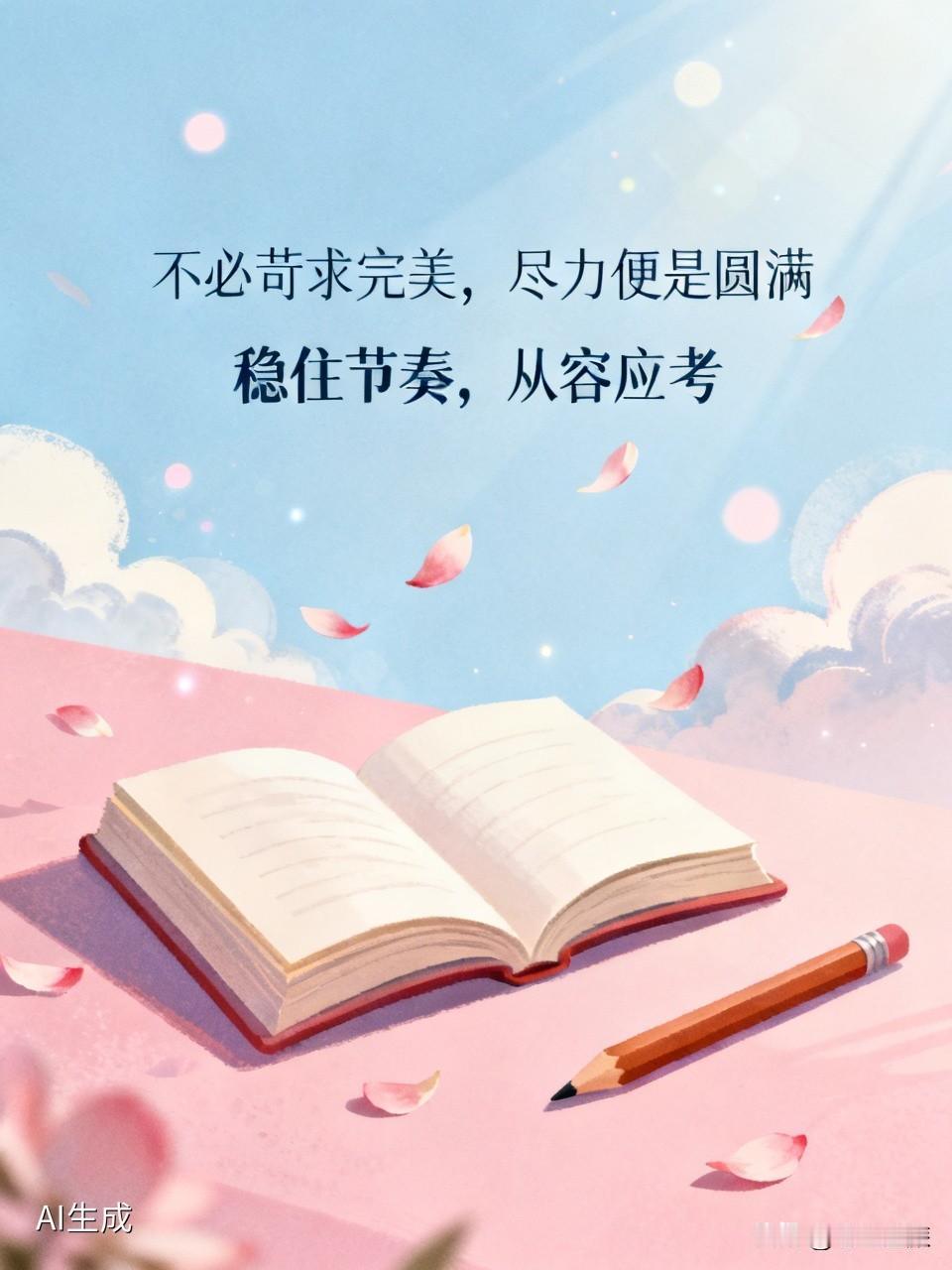今年高考的考生们，我想对你们说，不必苛求完美，尽力便是圆满。高考只是人生一站，定
