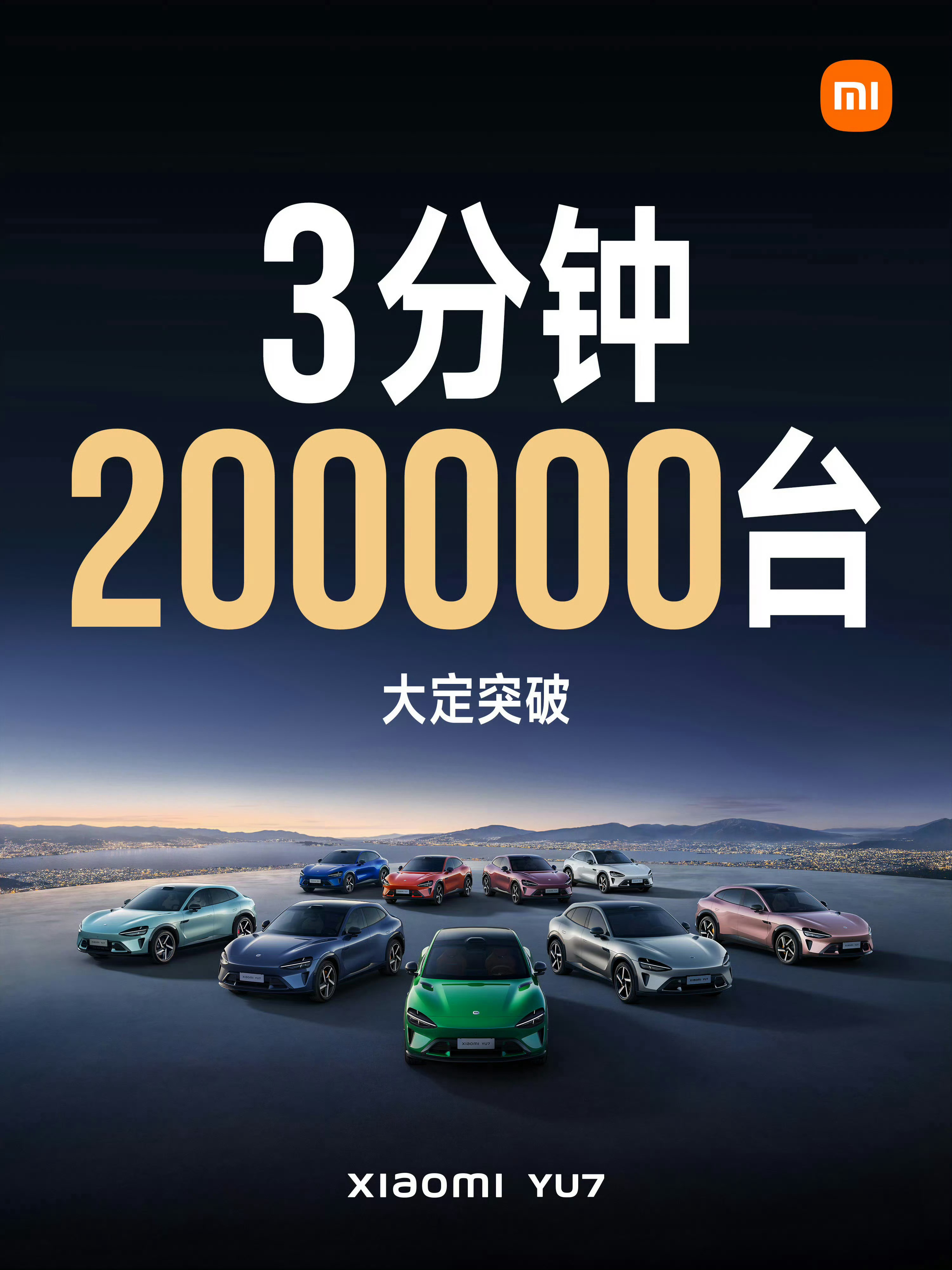 小米yu7﻿ 3分钟大定20万台，确实牛逼，卖手机都没这么卖的！ 你买了吗？ ​