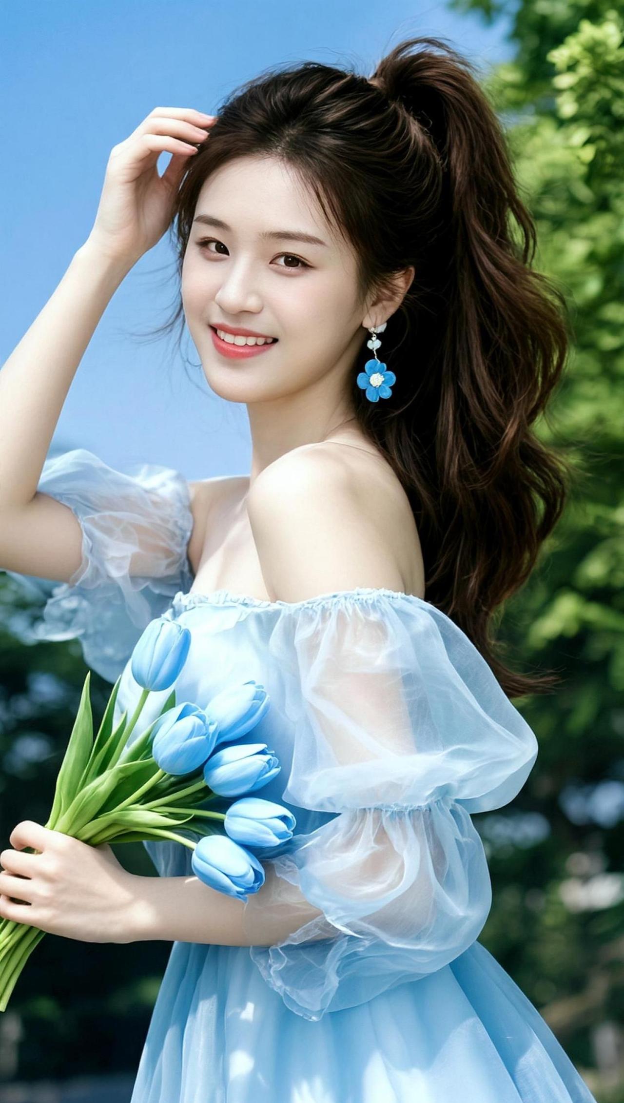 AI蓝调清新写真 抖音ai创作