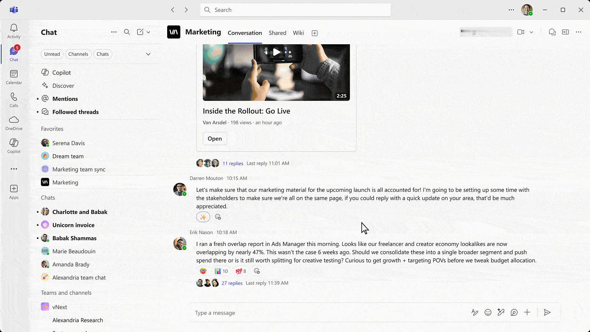 Microsoft Teams 团队近期在博客上宣布了两项很重要的新功能：会话线