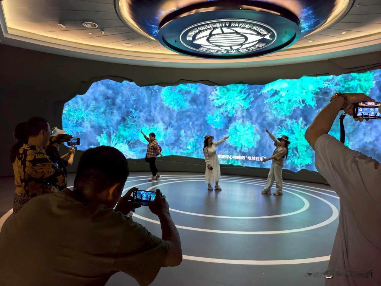 西南大学自然馆全面开放，人潮涌动，摩肩接踵。科技与智慧竞相交织，艺术与格局并驾齐