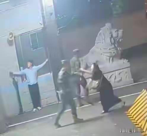 酒壮怂人胆，黑衣女子敢挑衅哨兵，和谐社会救了她！哨兵神圣不可侵犯，军事禁区门口挑