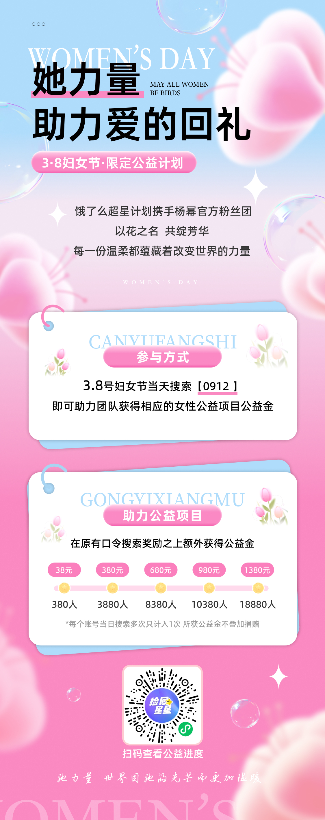 杨幂[超话] ym杨幂宁绣绣 杨幂官方粉丝团✖ 携手“她力量” 助力爱的回礼🚺