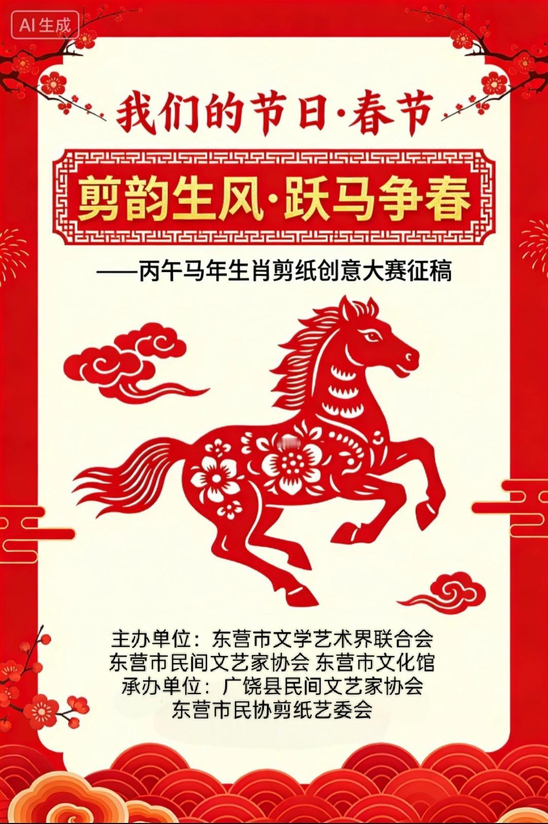 你会剪纸你就来！“剪韵生风·跃马争春”——丙午马年生肖剪纸创意大赛面向全国剪纸爱