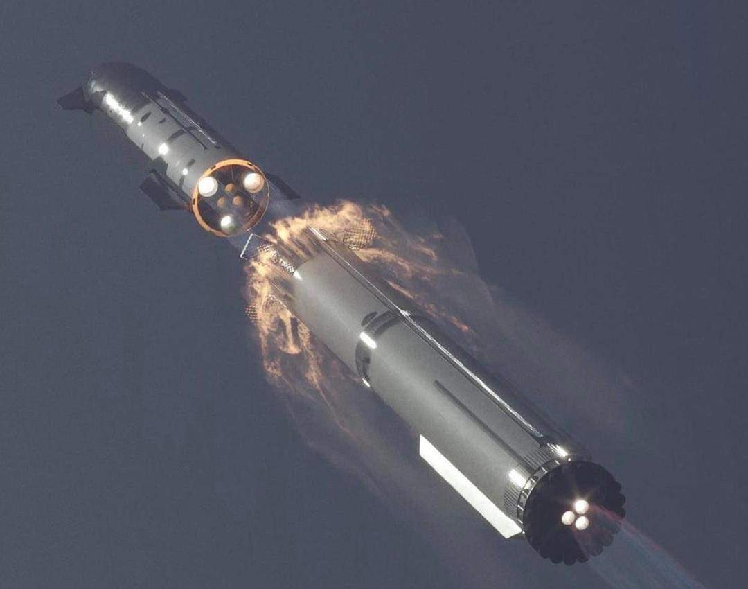 高清大图分享，SpaceX发布的“星舰”组合体第二次发射精彩瞬间，虽然此次发射失