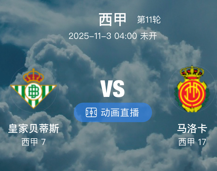 043 皇家贝蒂斯  VS  马洛卡（情报）1.皇家贝蒂斯近期展现出稳定的状态，