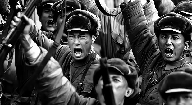 1938年，一次白刃战，一名身高近两米的中国战士吕俊生，红着双眼大喊着杀入日军。