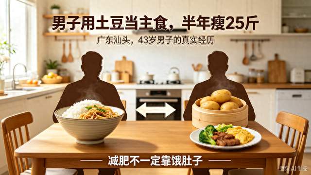 太狠！男子土豆当主食，半年狂瘦25斤