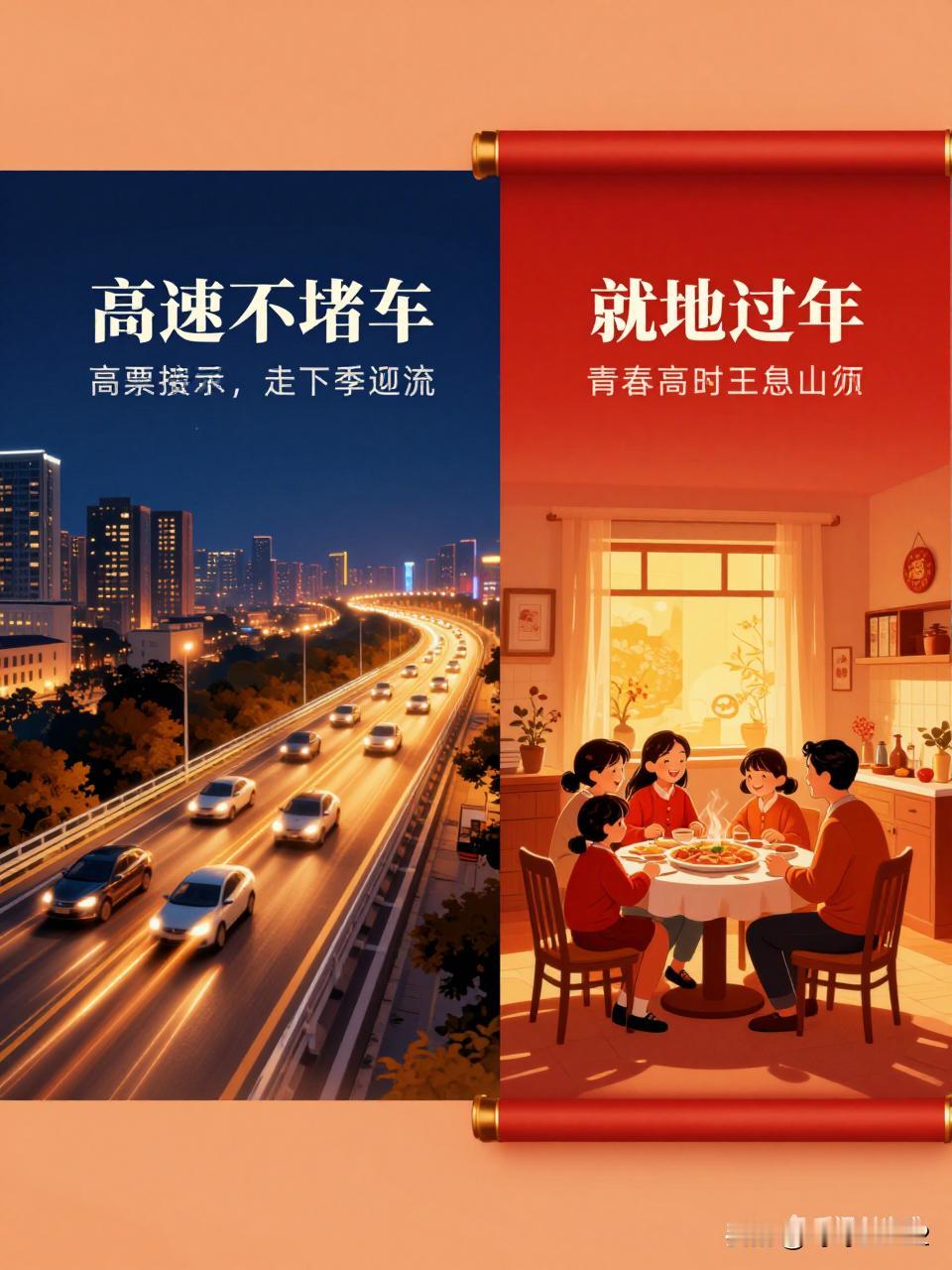 《堵车“消失”的春节：路通了，人去哪了？》
这确实是近年来春节的一大新趋势。虽然